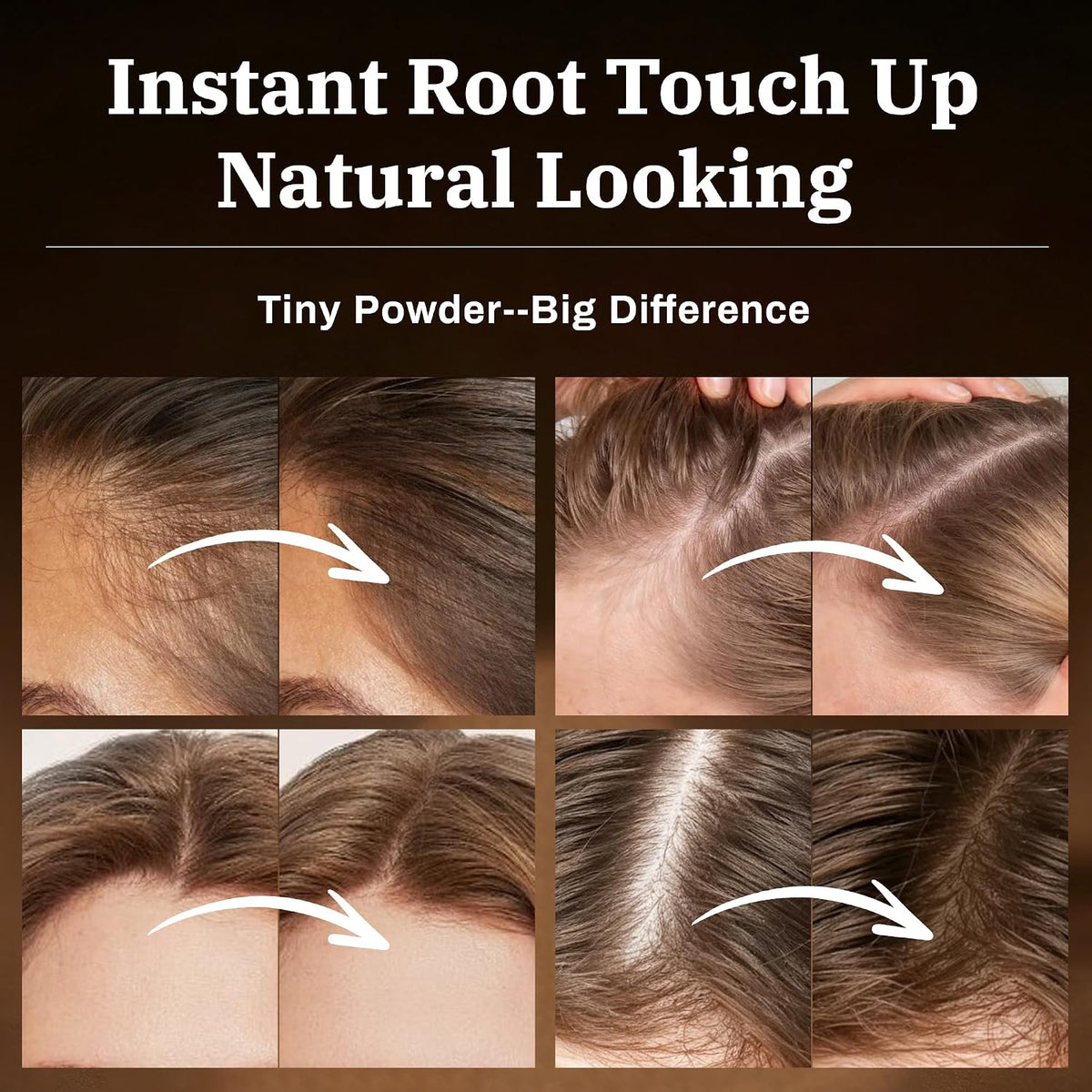 Hairline Powder, Instant Coverage Hairline Root Touch up Powder for Mature Women, Waterproof Sweat Resistant Hair Line Shadow Powder Covers Thinning Areas and Gray Hair Roots, Black 0.14 Oz