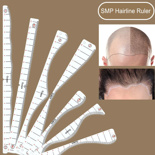 Scalp Hairline Drawing Ruler Stencil for Micropigmentation Multiple Style for Men & Women Hairline Design Precision Tool for SMP