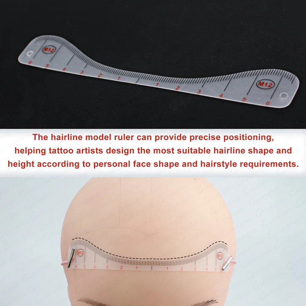 Scalp Hairline Drawing Ruler Stencil for Micropigmentation Multiple Style for Men & Women Hairline Design Precision Tool for SMP