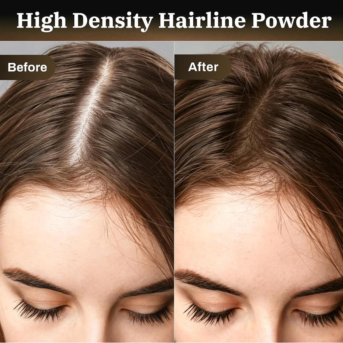 Hairline Powder, Instant Coverage Hairline Root Touch up Powder for Mature Women, Waterproof Sweat Resistant Hair Line Shadow Powder Covers Thinning Areas and Gray Hair Roots, Black 0.14 Oz