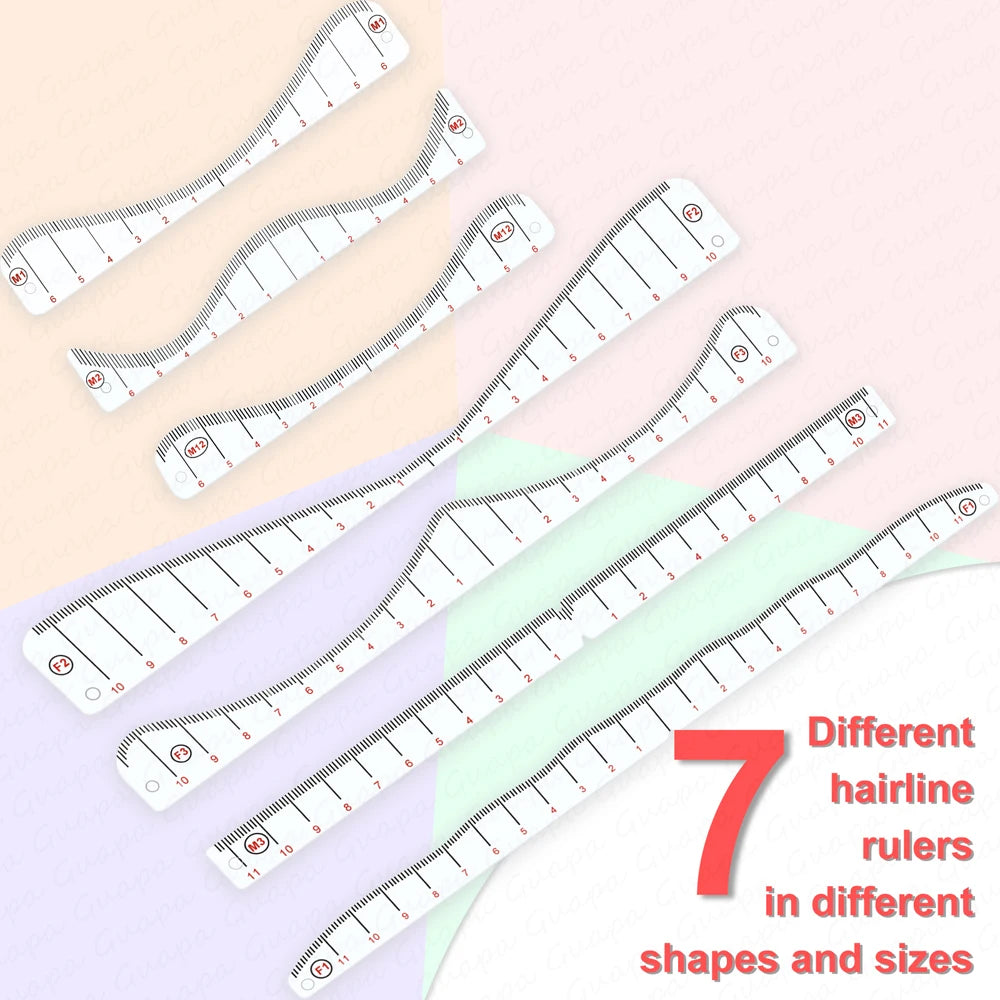 Scalp Hairline Drawing Ruler Stencil for Micropigmentation Multiple Style for Men & Women Hairline Design Precision Tool for SMP