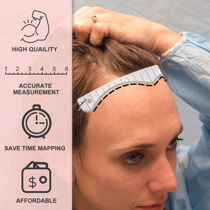 Scalp Hairline Drawing Ruler Stencil for Micropigmentation Multiple Style for Men & Women Hairline Design Precision Tool for SMP